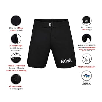 Amazon | Hawk Sports アスレチックショーツ 男女兼用 No Gi MMA